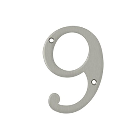 4 in. House Numbers44; Satin Nickel - Solid Brass